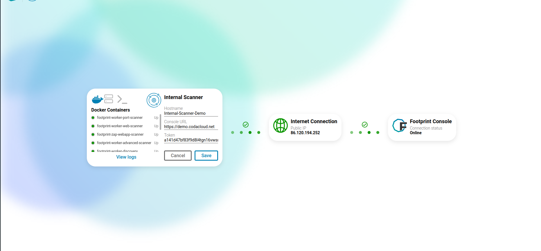 Internal Scanner interface to see token used as password for coda-support account